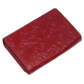   S. Belmonte nyomott mintás, piros női bőr pénztárca 13,3 × 9,3 cm