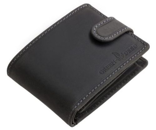 GreenDeed férfi fekete bőr pénztárca díszdobozban 10,5 × 8 cm