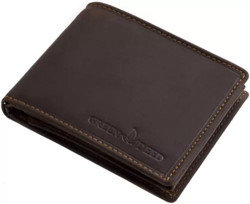 GreenDeed bőr barna pénztárca 12 × 9,5 cm