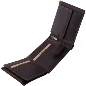 GreenDeed bőr barna pénztárca 12 × 9,5 cm
