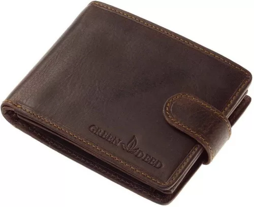 GreenDeed bőr barna pénztárca 12 × 9,5 cm