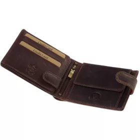 GreenDeed bőr barna pénztárca 12 × 9,5 cm