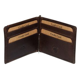 GreenDeed sötétbarna bőr dollártárca 11 × 9 cm