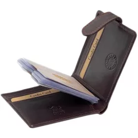 GreenDeed barna színű, átkapcsos kártyatartó 10 × 7 cm