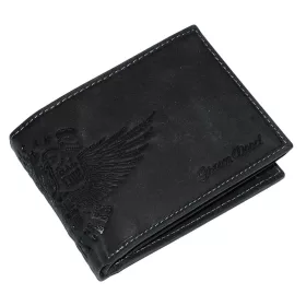 GreenDeed motoros fekete bőr pénztárca, RFID 12 × 9,2 cm