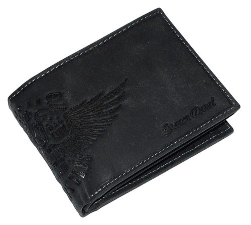 GreenDeed motoros fekete bőr pénztárca, RFID 12 × 9,2 cm