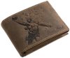 GreenDeed férfi barna bőr pénztárca vízilabdás mintával 12 × 9,2 cm