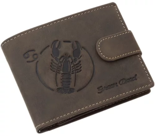 GreenDeed férfi pénztárca Rák csillagjegy mintával 12 × 9,2 cm