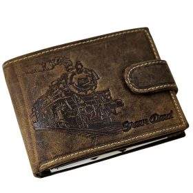   GreenDeed bőr átogópántos pénztárca mozdony lenyomattal, RFID