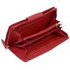 S. Belmonte nyomott mintás, piros női bőr pénztárca 16 x 9,5 cm