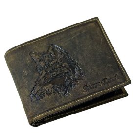 GreenDeed bőr pénztárca róka mintával, RFID