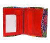  Sylvia Belmonte kézzel festett, piros bőr pénztárca 9,5 x 12,5 cm