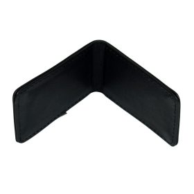 S.Belmonte fekete bőr pénzcsipesz 7 × 4 cm