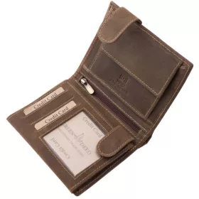   GreenDeed szarvasfej nyomatos barna bőr pénztárca 12,6 × 9,5 cm