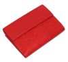 Giultieri: nyomott virágmintás, piros női bőr pénztárca 14 x 10 cm