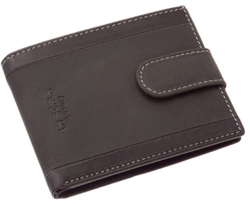 La Scala fekete bőr kártyatartó átkapcsolóval RFID 10,5 x 7 cm