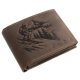 GreenDeed férfi barna bőr pénztárca sielős mintával 12 × 9,2 cm