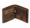GreenDeed férfi barna bőr pénztárca sielős mintával 12 × 9,2 cm