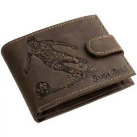 GreenDeed bőr pénztárca focis lenyomattal 12 × 9,5 cm