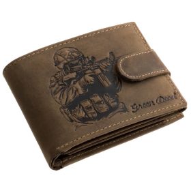   GreenDeed átfogópántos bőr pénztárca katona motívummal