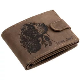 GreenDeed bőr pénztárca német juhászkutya mintával, RFID védelemmel
