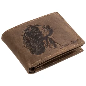 GreenDeed bőr pénztárca német juhászkutya mintával, RFID védelemmel