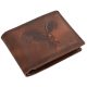 GreenDeed vintage stílusú barna bőr pénztárca, sas motívummal