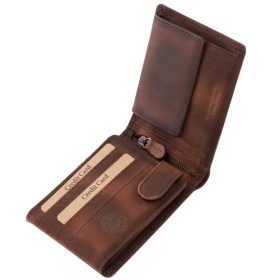   GreenDeed vintage stílusú barna bőr pénztárca, sas motívummal