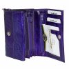 Giultieri: nyomott mintás, lila női bőr pénztárca 13,5 x 9,5 cm