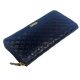 Giultieri: Egyedi nyomott kék női bőr pénztárca 19,5 x 10,5 cm
