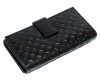 Giultieri: nyomott mintás fekete női bőr pénztárca 17,5 x 10 cm