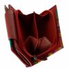 Giultieri: Mandala motívumos, kisméretű átkapcsos piros női bőr pénztárca