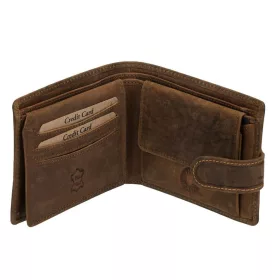   GreenDeed barna bőr pénztárca tacskó lenyomattal, RFID 12 × 9,3 cm