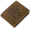 GreenDeed barna bőr pénztárca tacskó lenyomattal 12 × 9 cm