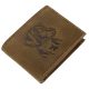 GreenDeed barna bőr pénztárca tacskó lenyomattal 12 × 9 cm