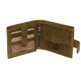   GreenDeed barna bőr pénztárca tacskó lenyomattal, RFID 11,8 × 9,5 cm