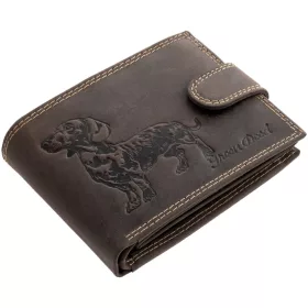 GreenDeed bőr pénztárca német juhászkutya mintával, RFID védelemmel