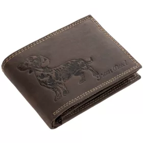 GreenDeed bőr pénztárca Tacskó lenyomattal, RFID