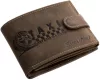 GreenDeed férfi átkapcsos barna bőr pénztárca taxi autós mintával 12 × 9,2 cm