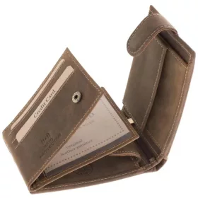   GreenDeed férfi átkapcsos barna bőr pénztárca taxi autós mintával 12 × 9,2 cm
