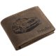 GreenDeed férfi barna bőr pénztárca taxi autós mintával 12 × 9,2 cm