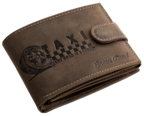 GreenDeed bőr pénztárca taxi mintával