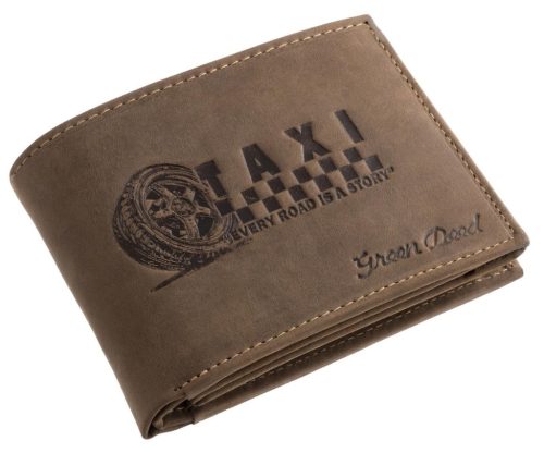 GreenDeed bőr pénztárca taxis mintával