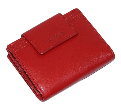 La Scala átfogópántos piros női bőr pénztárca 10 × 12 cm