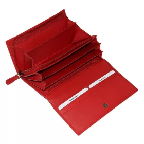   La Scala nagyméretű, női piros színű bőr pénztárca 18,5 × 10 cm
