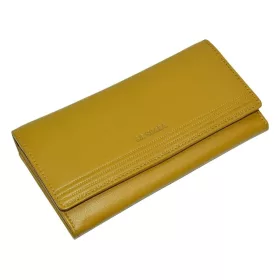   La Scala női, mustársárga színű, nagyméretű bőr pénztárca 18,5 × 9,7 cm