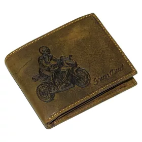 GreenDeed bőr pénztárca sportmotor mintával