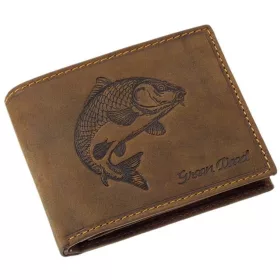   GreenDeed horgász bőr pénztárca ponty mintával 12,3 x 9 cm
