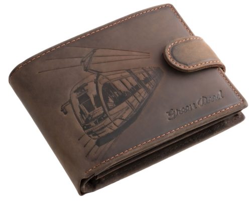GreenDeed bőr átfogópántos pénztárca villamos mintával