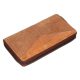 Giultieri: kombinált textúrájú barna női bőr pénztárca 18 x 10 cm